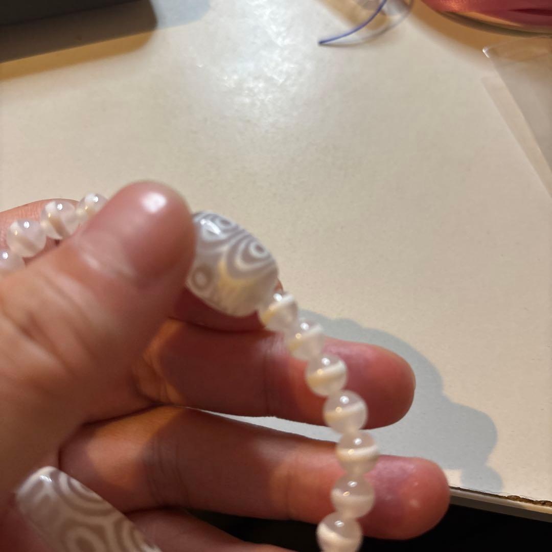 羊脂天珠、白財神龍眼天珠たん、白綿天珠たん！ブレスレット、久しぶり！