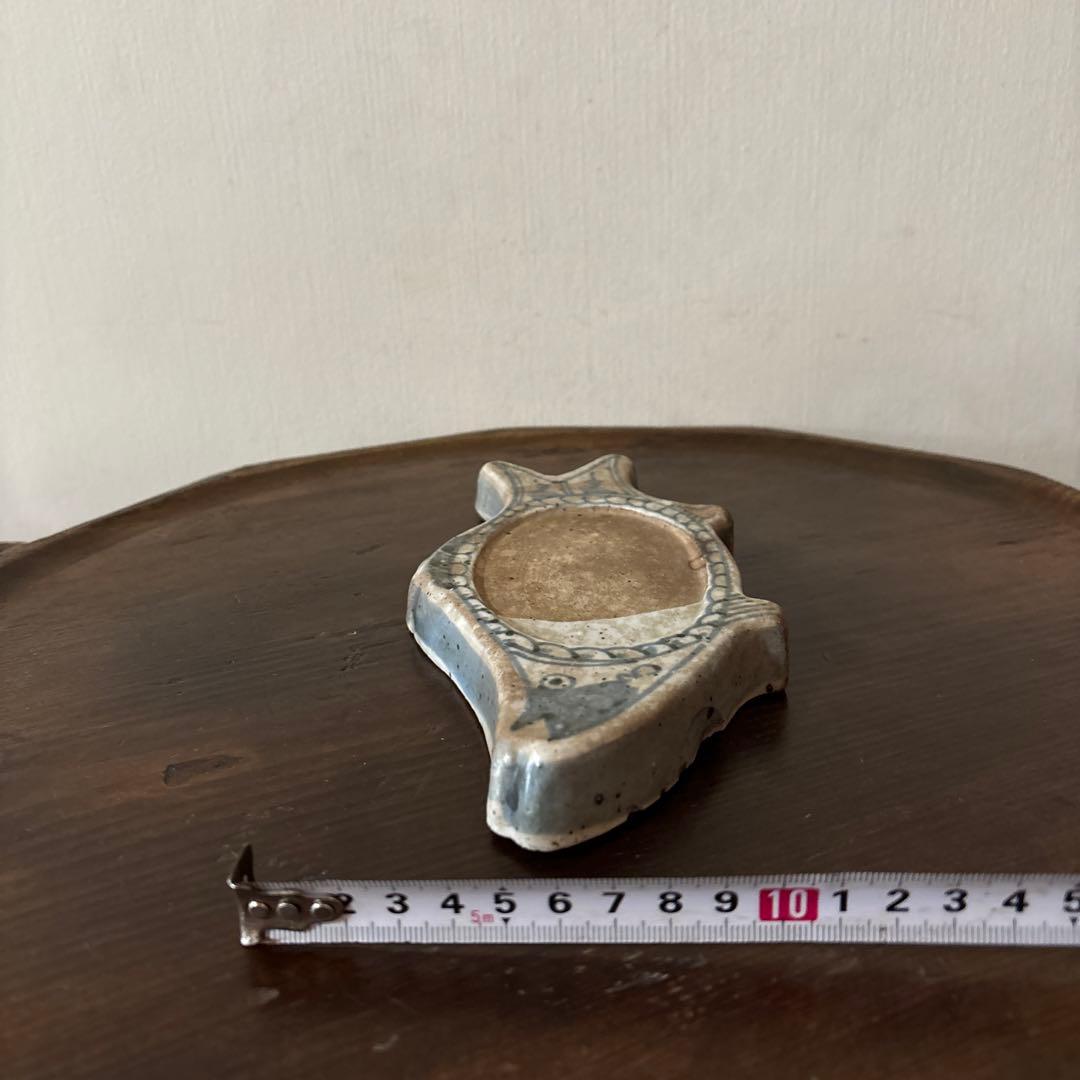 染付魚形硯　東山　兵庫県姫路　江戸時代　骨董　アンティーク検:李朝　三田　伊万里