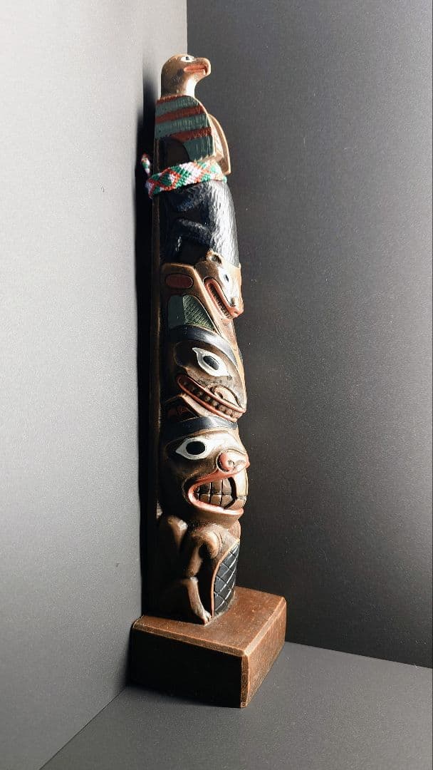 トーテムポール 鷲＆ビーバー BOMA 社製 手塗り