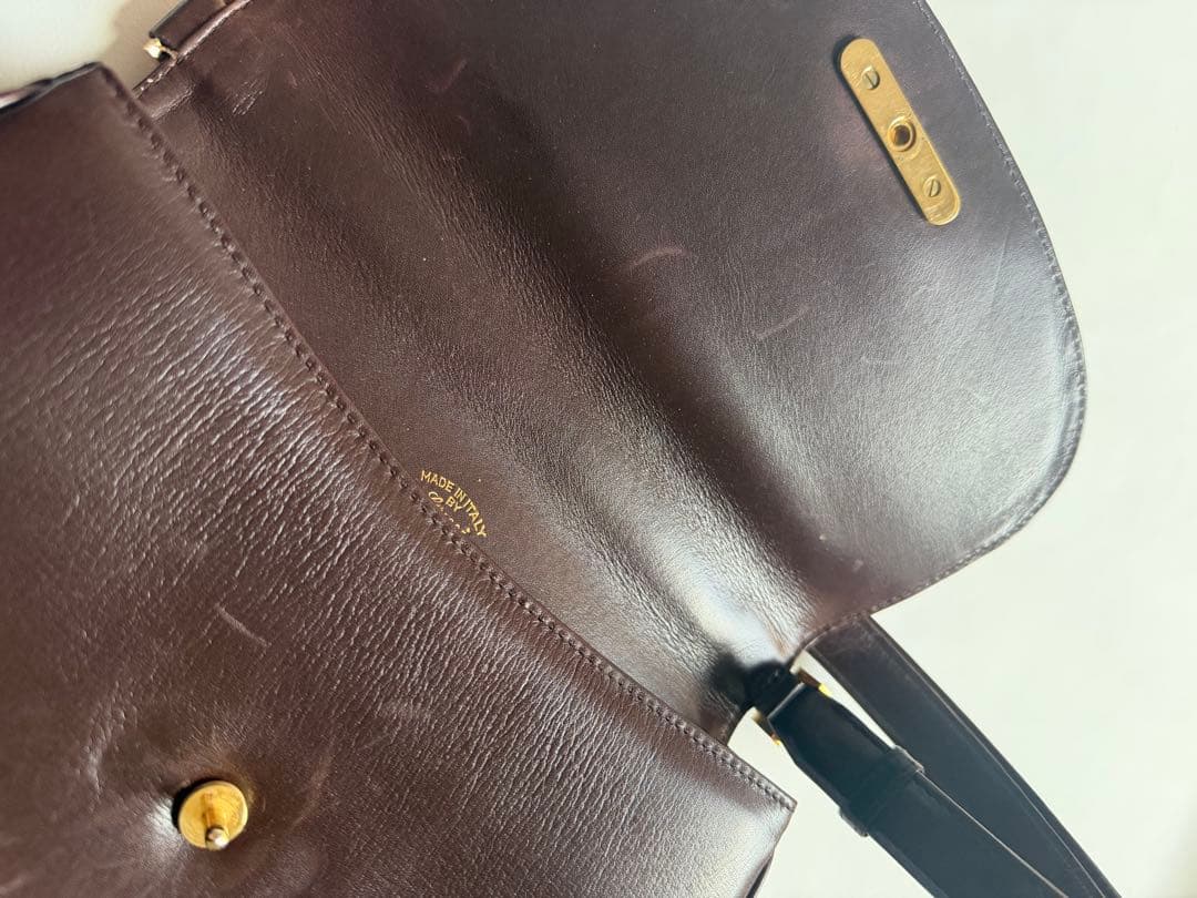 GUCCI ショルダー レザー ブラウン ヴィンテージ