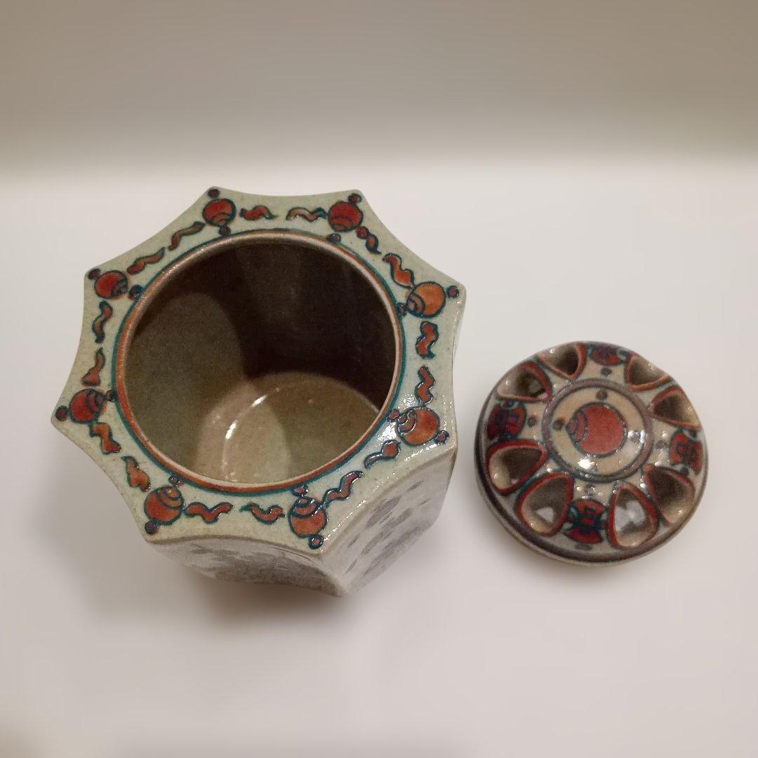 香爐　　松本為作視　花柄八角形