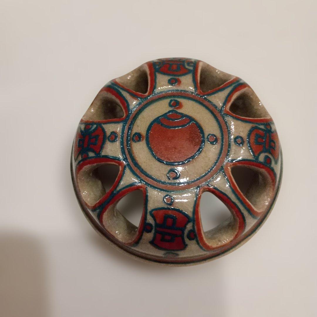 香爐　　松本為作視　花柄八角形