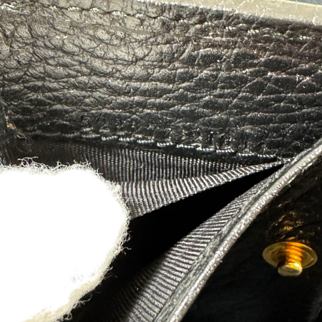 美品✨グッチ　三つ折り財布　マーモント　黒　レザー　付属品完備　523777