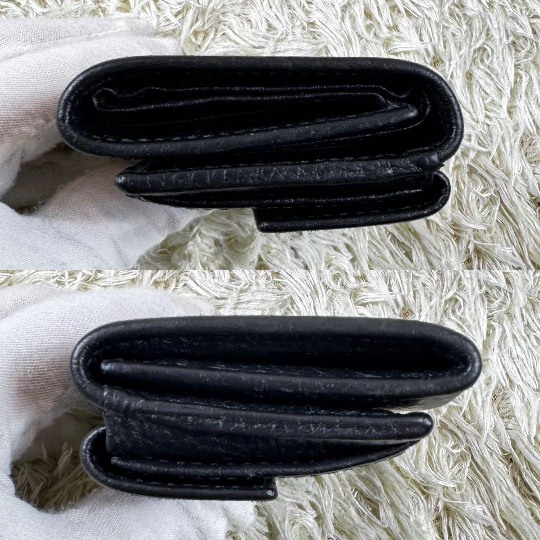 美品✨グッチ　三つ折り財布　マーモント　黒　レザー　付属品完備　523777