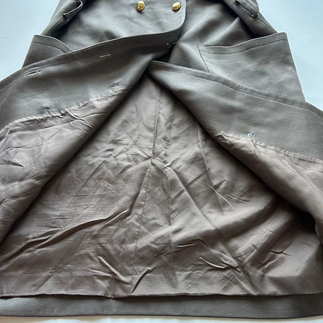 バレンシアガ　チェスターコート　ヴィンテージ　金ボタン　ロング　グレー　①