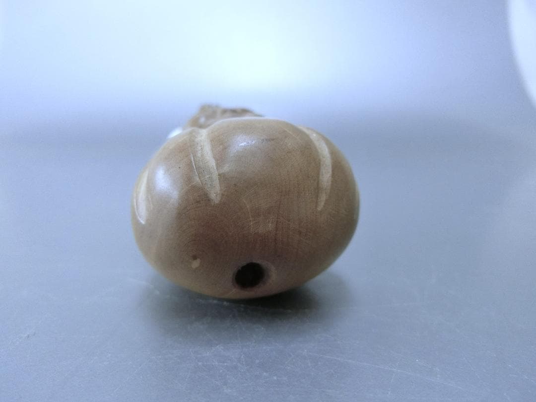 七転び八起き！【根付　達磨さん　だるま　木彫り・46・提げ物】紐止め　美術　芸術