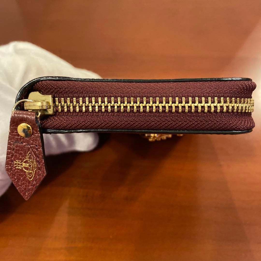 【極美品】ヴィヴィアン ニつ折り財布　金オーブ　エグゼクティブ　ボルドー　赤