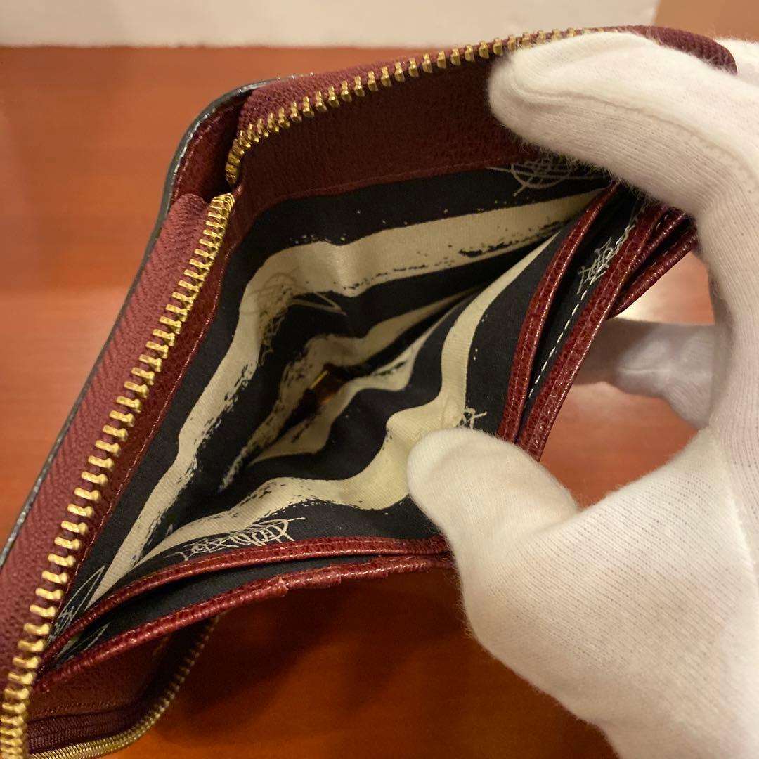 【極美品】ヴィヴィアン ニつ折り財布　金オーブ　エグゼクティブ　ボルドー　赤