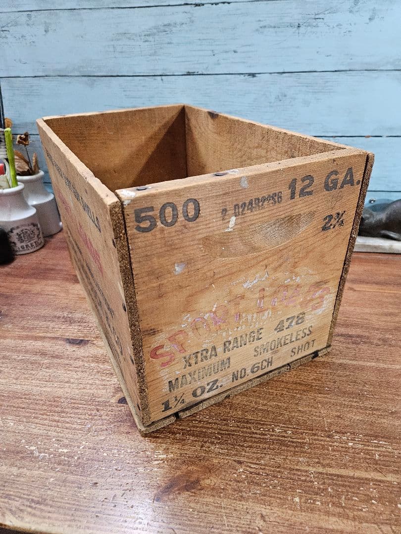 USAヴィンテージ SEARS シアーズ 古い木箱 弾薬庫 ケース 収納