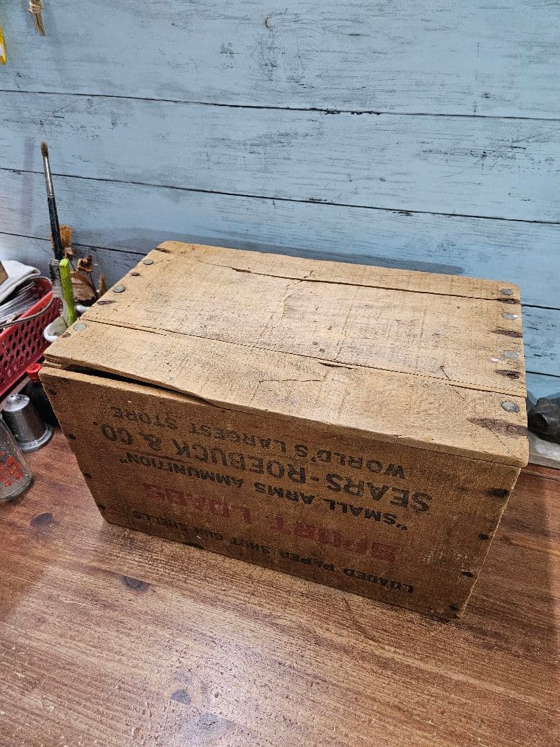 USAヴィンテージ SEARS シアーズ 古い木箱 弾薬庫 ケース 収納