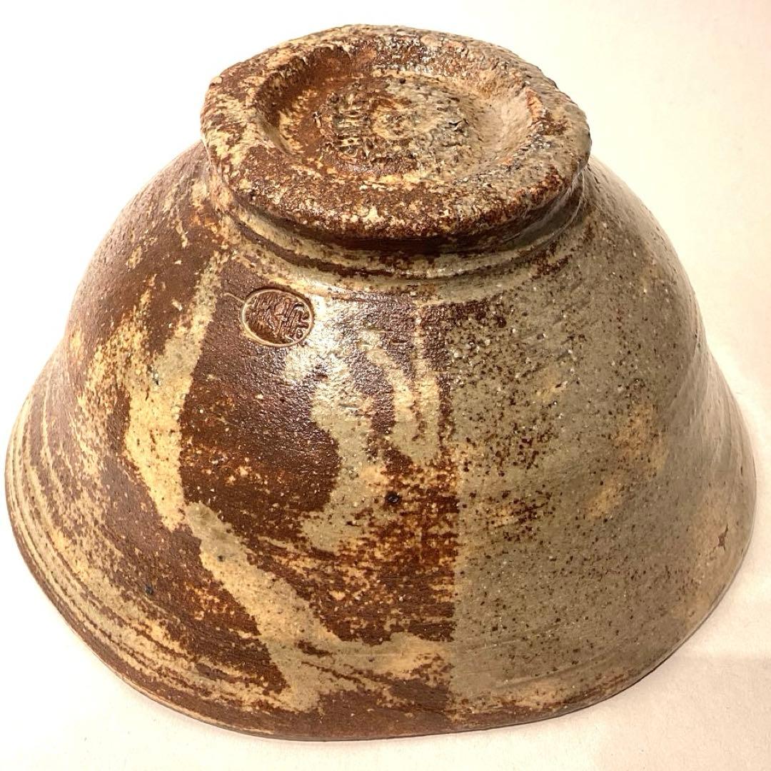 寒川義崇造　古曽部焼伊羅保茶碗