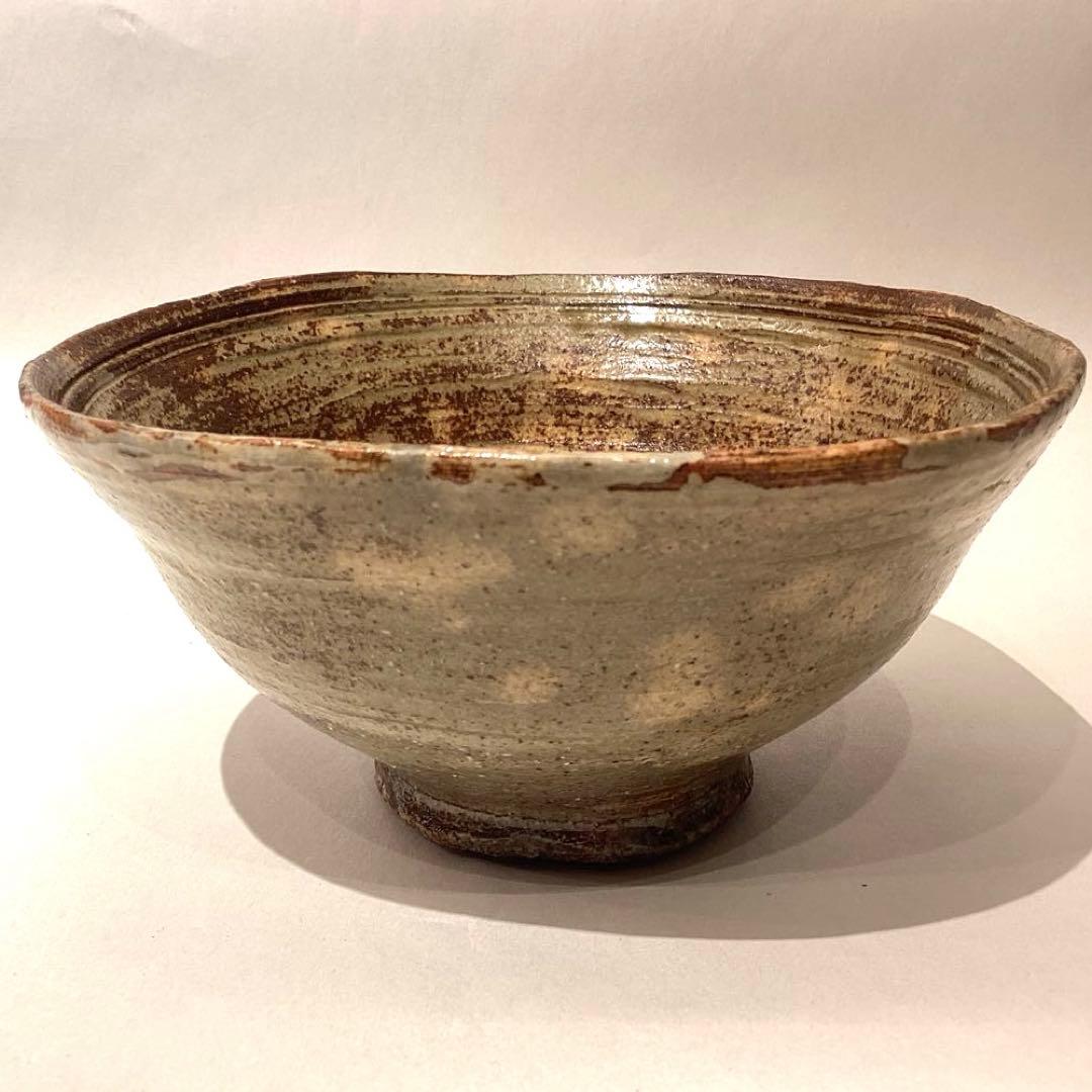 寒川義崇造　古曽部焼伊羅保茶碗