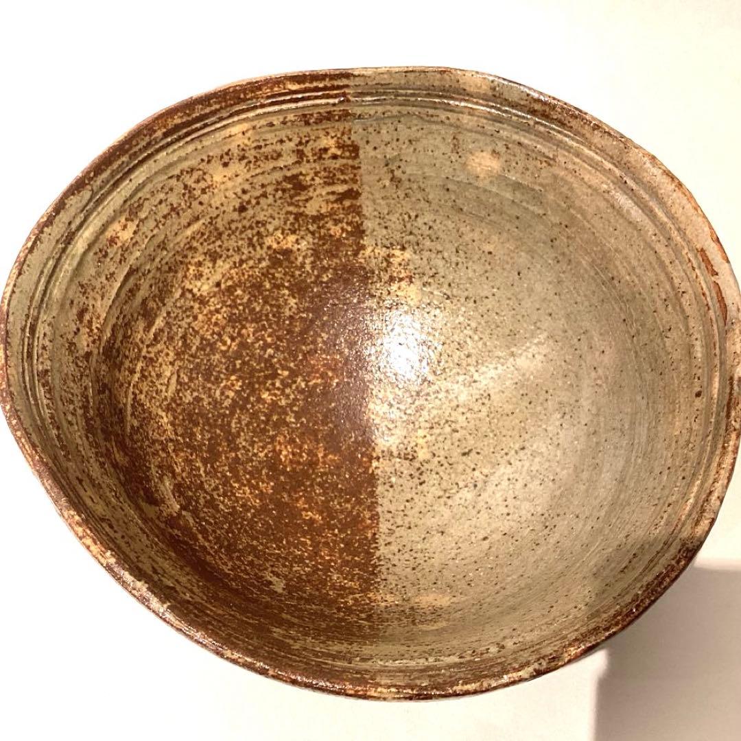 寒川義崇造　古曽部焼伊羅保茶碗