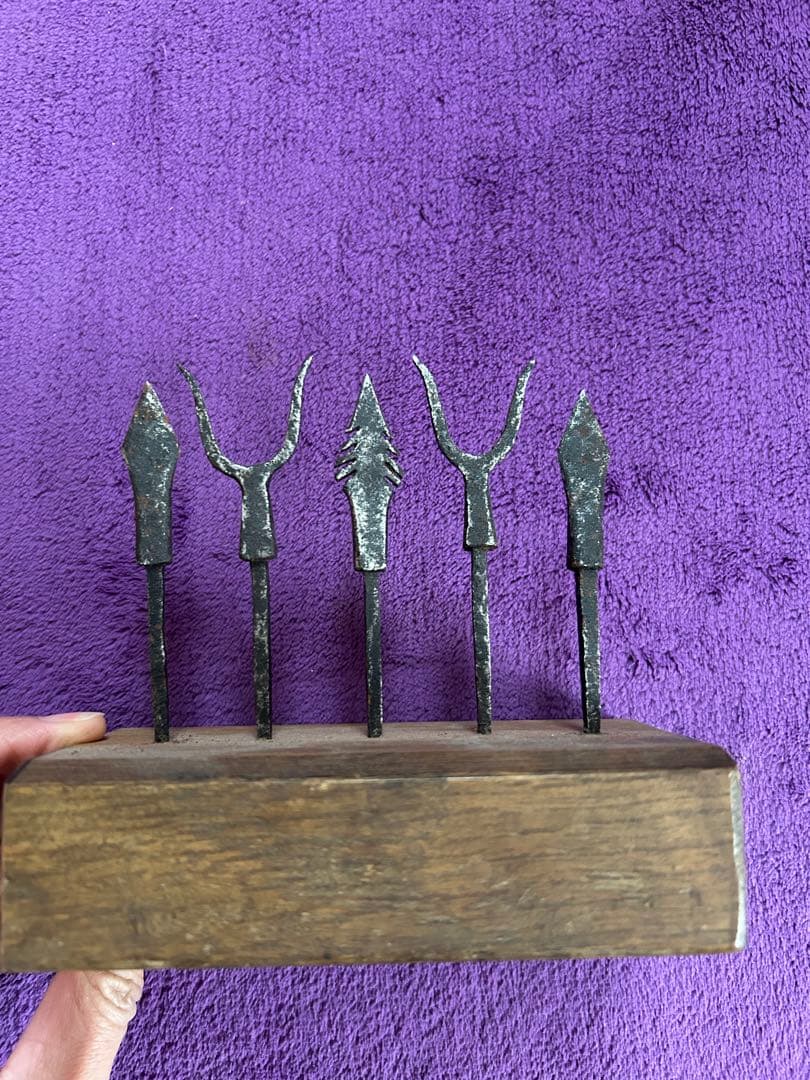 鉄製武具 矢尻 オブジェ 5点セット インテリア