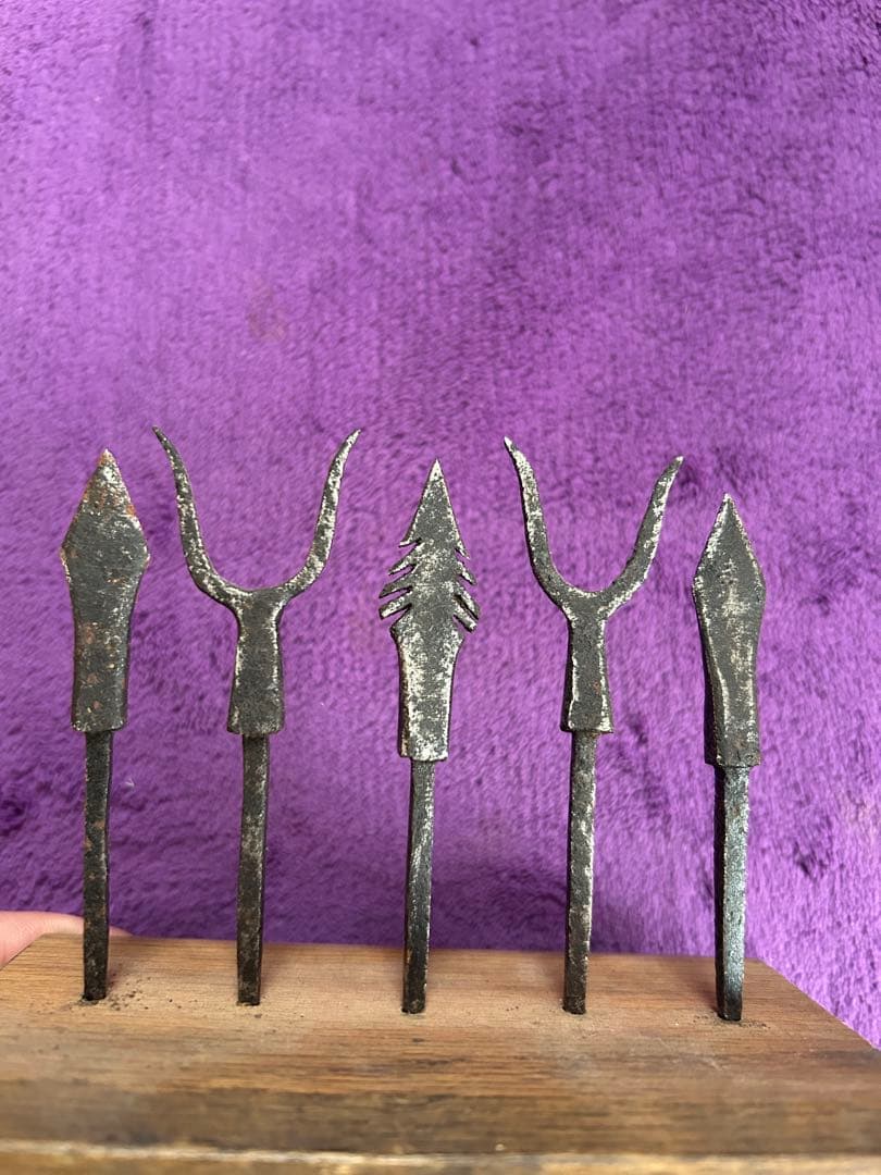 鉄製武具 矢尻 オブジェ 5点セット インテリア