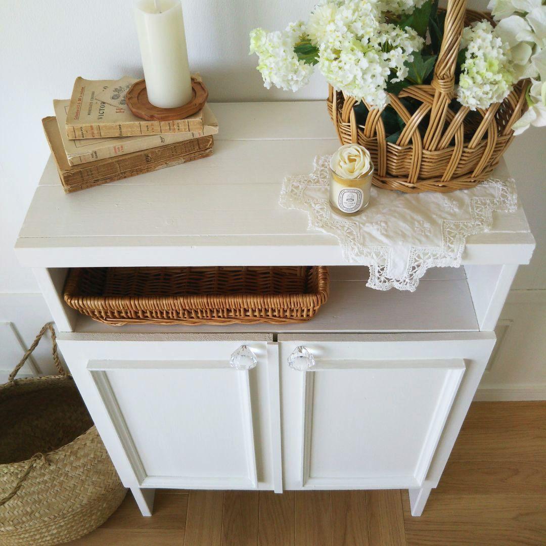 ハンドメイド 木製 キャビネット ホワイト☆