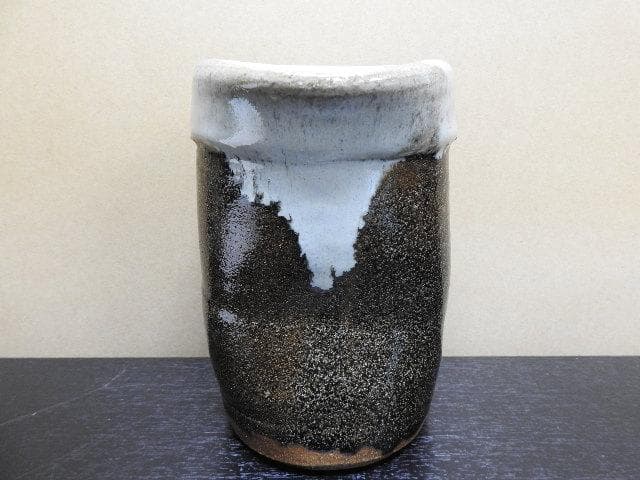 徳沢守俊　花入　須恵窯　朝鮮唐津　共箱　MA33