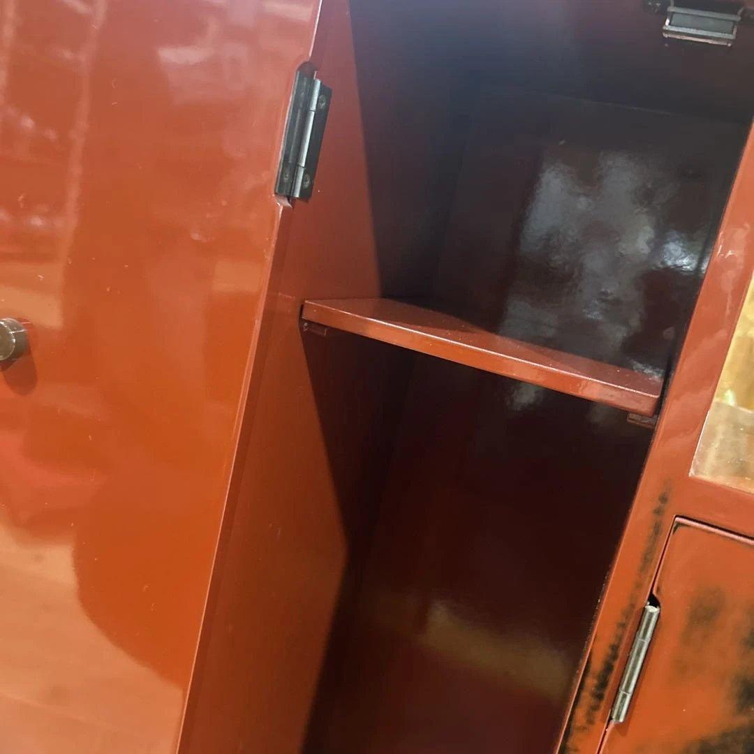 赤い階段型木製箪笥　高級　昭和レトロ　珍品　コレクション