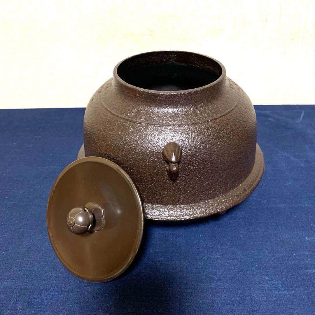 風炉 茶釜 電熱器 唐銅朝鮮風炉釜 野々田製電熱器 敷板 茶道具 お点前道具
