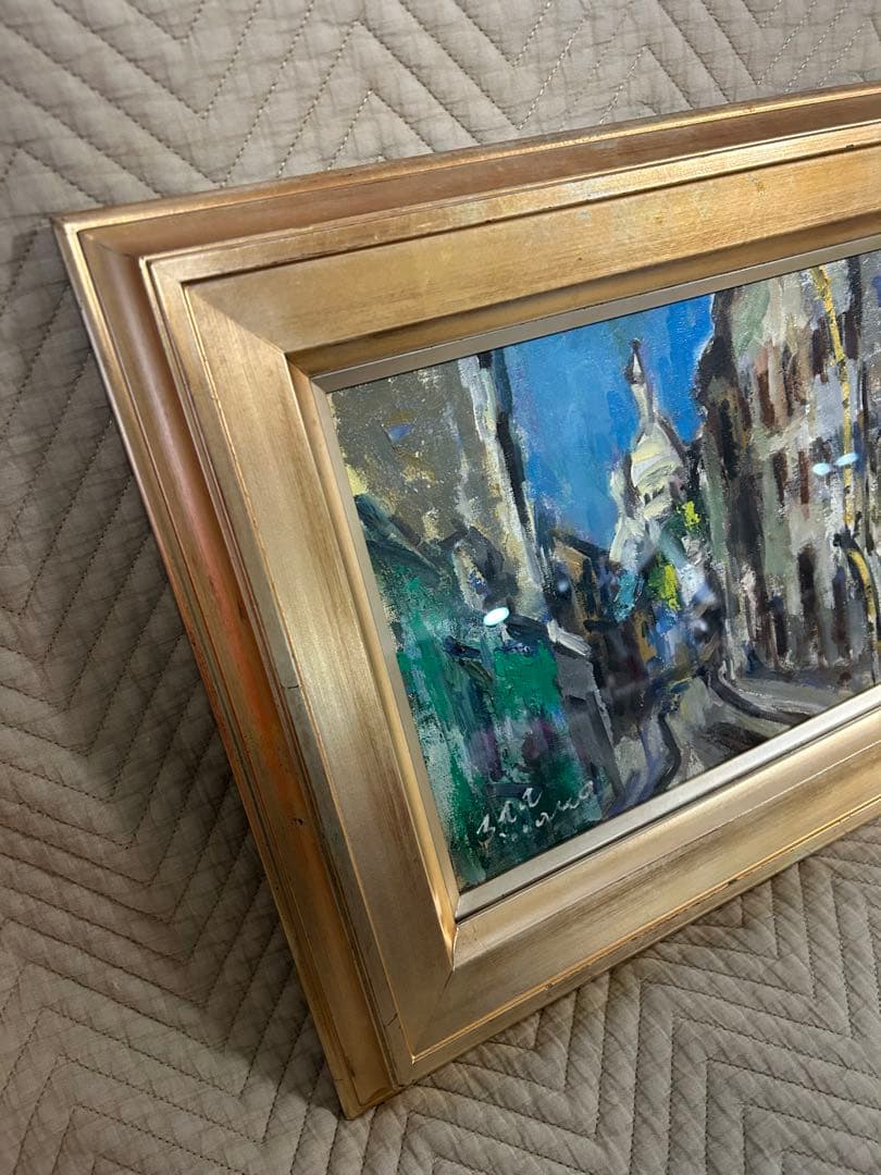 油絵　田中耕三　「モンマルトル(パリ) 」4号