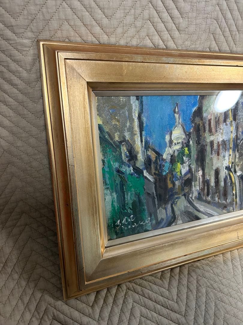 油絵　田中耕三　「モンマルトル(パリ) 」4号