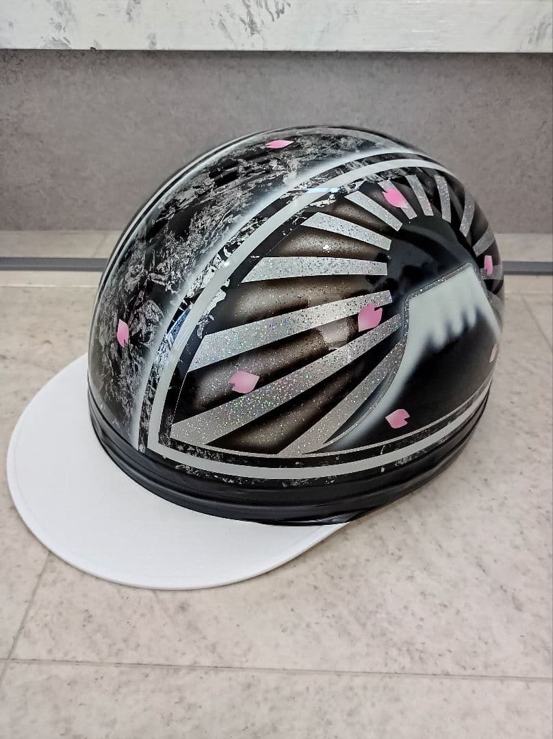 カスタムコルク半　黒ラップ✘黒富士日章　七色ラメ