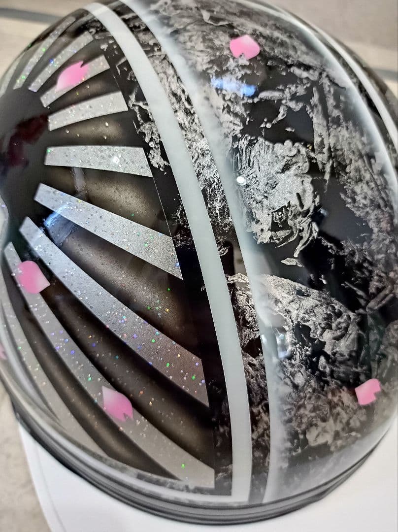 カスタムコルク半　黒ラップ✘黒富士日章　七色ラメ