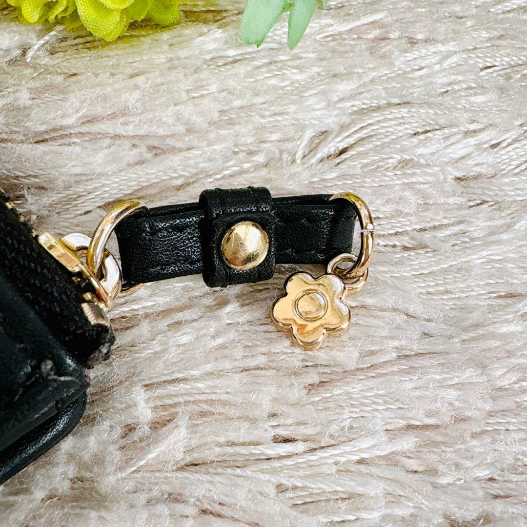 極美品✨MARY QUANT マリークワント 二つ折り財布 デイジー 黒