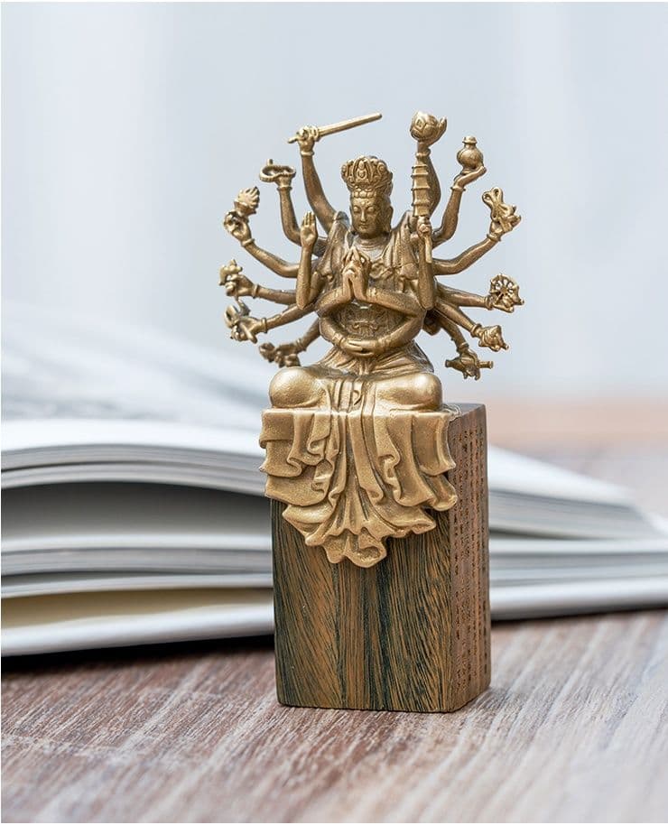 仏教美術 仏像 小仏像 準提菩薩 準提仏母仏像 銅製品 工芸品 置物