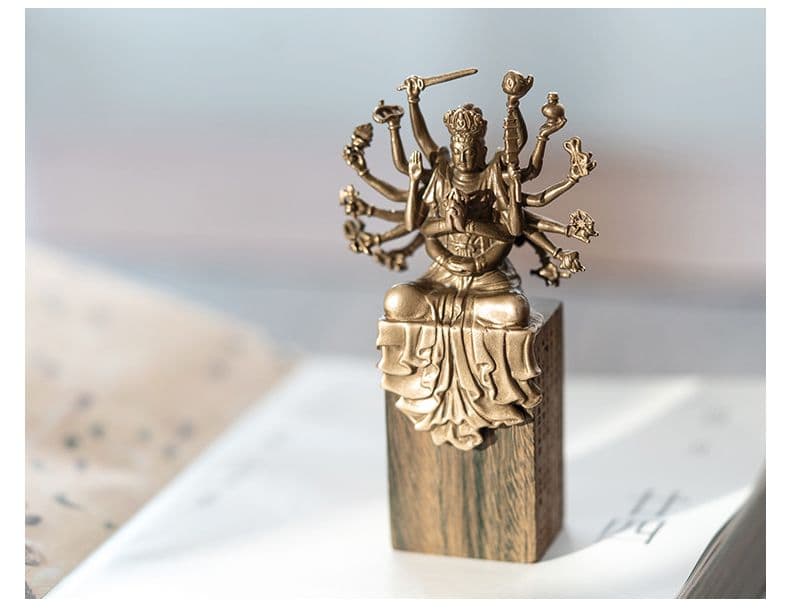 仏教美術 仏像 小仏像 準提菩薩 準提仏母仏像 銅製品 工芸品 置物