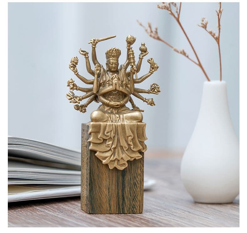 仏教美術 仏像 小仏像 準提菩薩 準提仏母仏像 銅製品 工芸品 置物