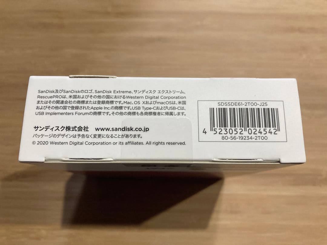 【新品未開封】SanDisk Extreme ポータブルSSD 2TB (4個)