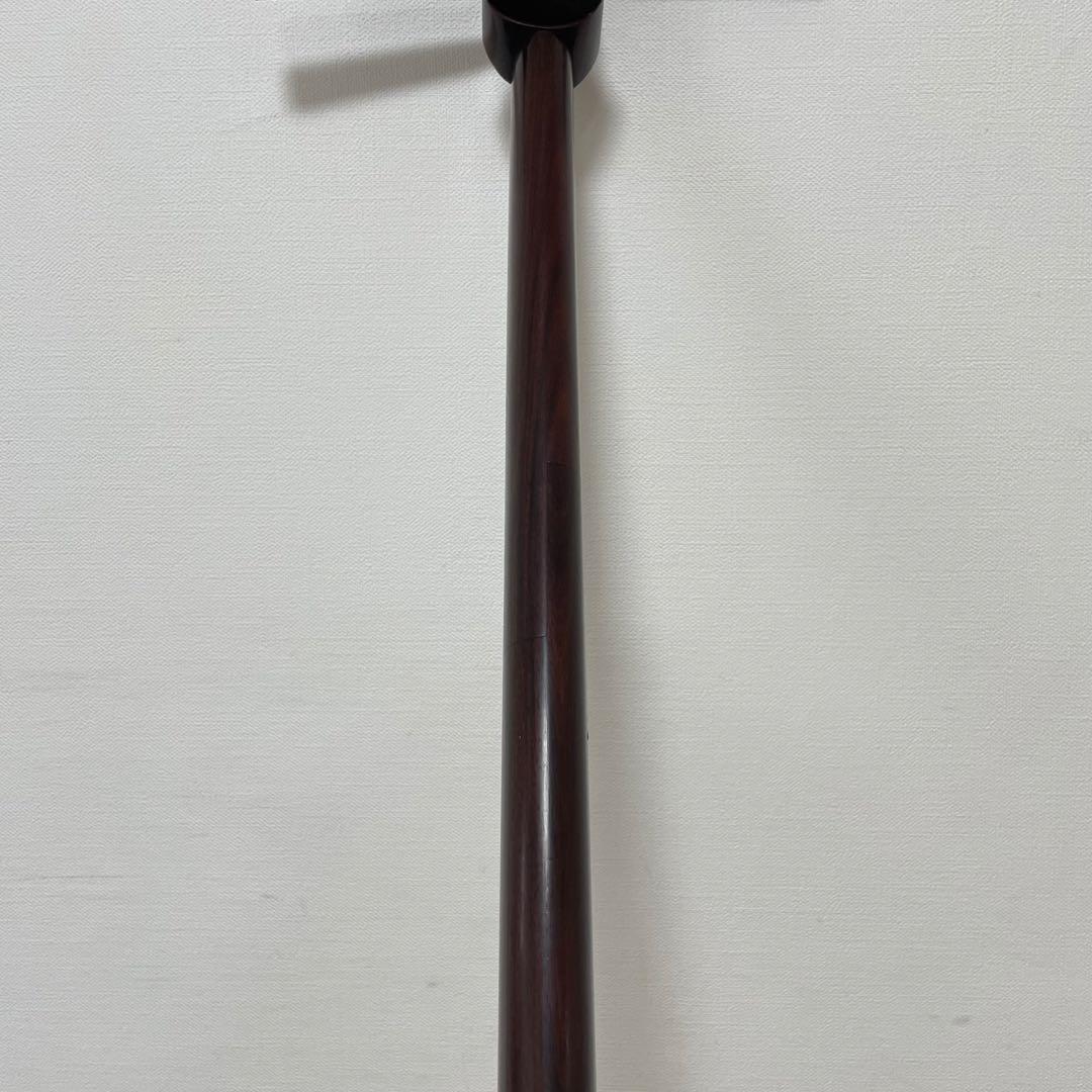 ★良品★ 三味線 細棹 紫檀 丸打胴 和楽器　長唄　人工皮　新品弦交換済み♪