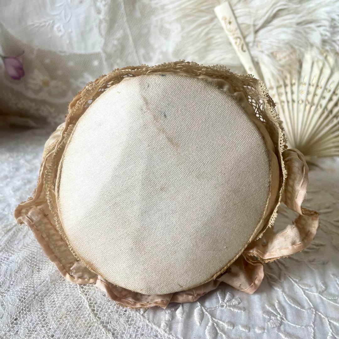 シャビーなチャイナヘッドドール　ピンクッション　陶器人形　フランスアンティーク