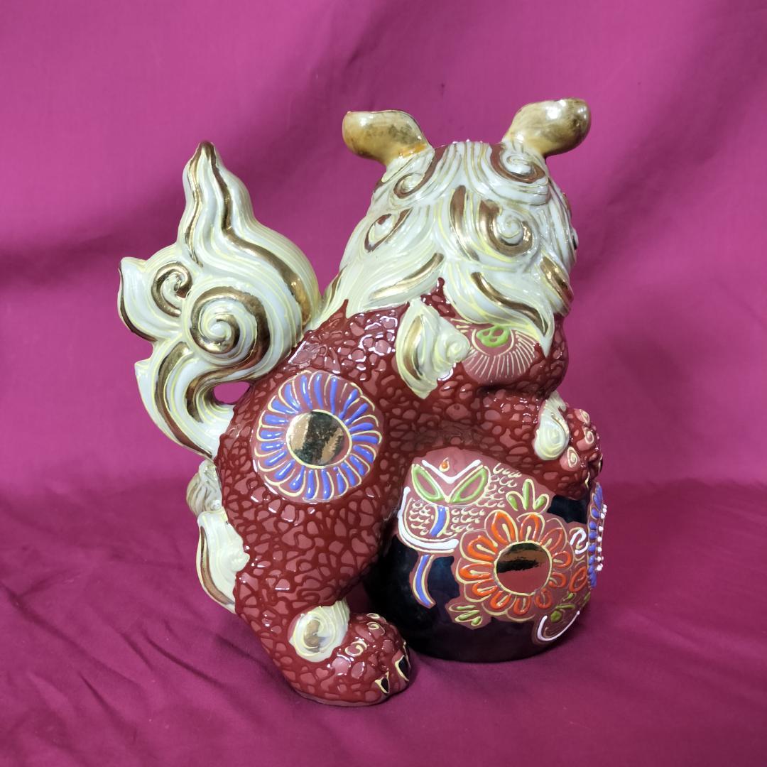 九谷焼　夫婦獅子 対獅子