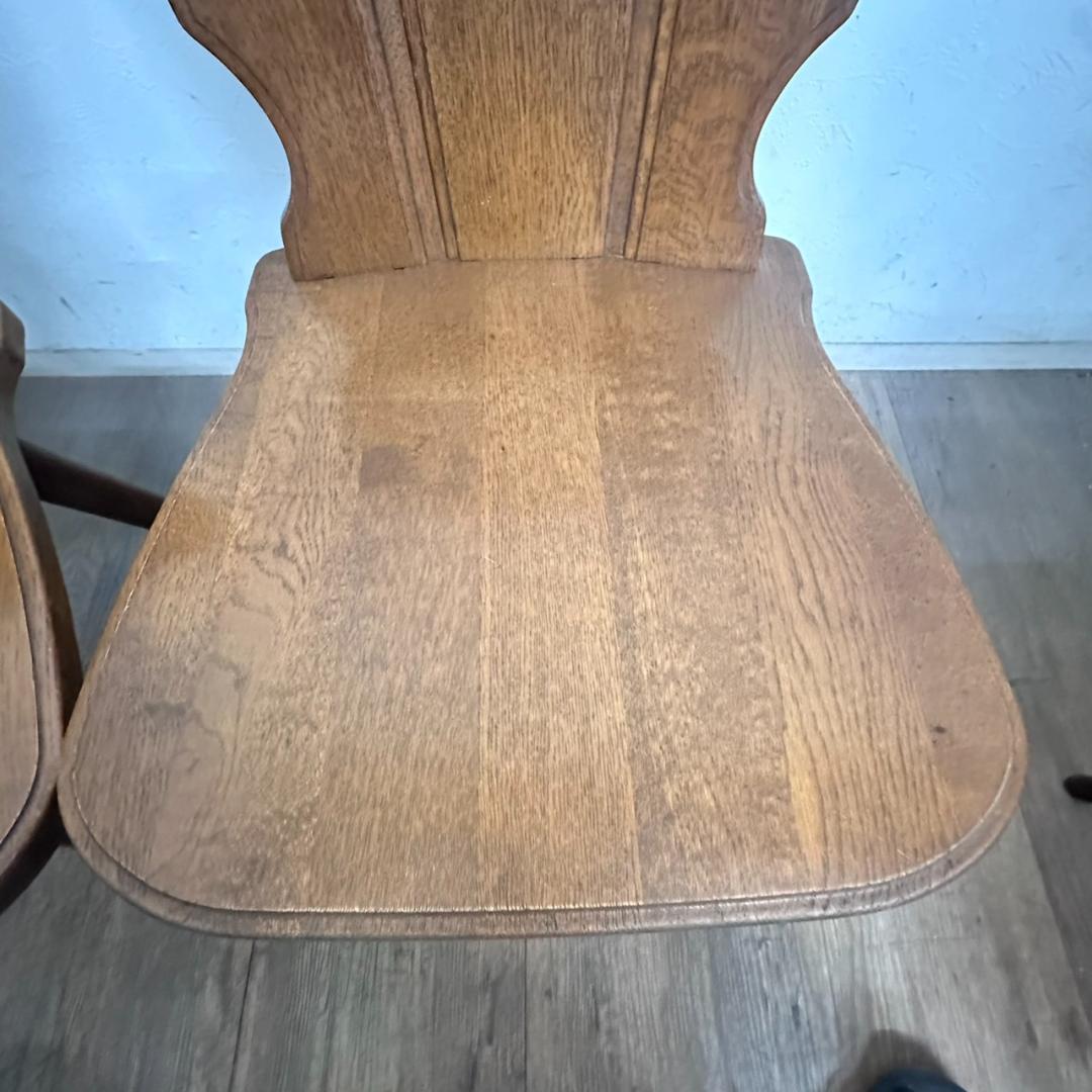 オールドカリモク　ルスティック　ダイニングチェア　紋章　焼印入り　　4脚