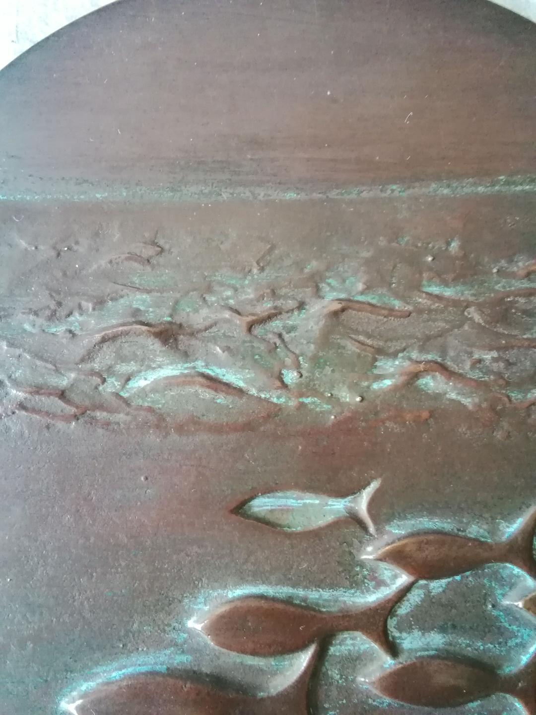 逸品　貴重　Claude Lhoste　ブロンズメダル　泳ぐ魚　パリ造幣局博物館