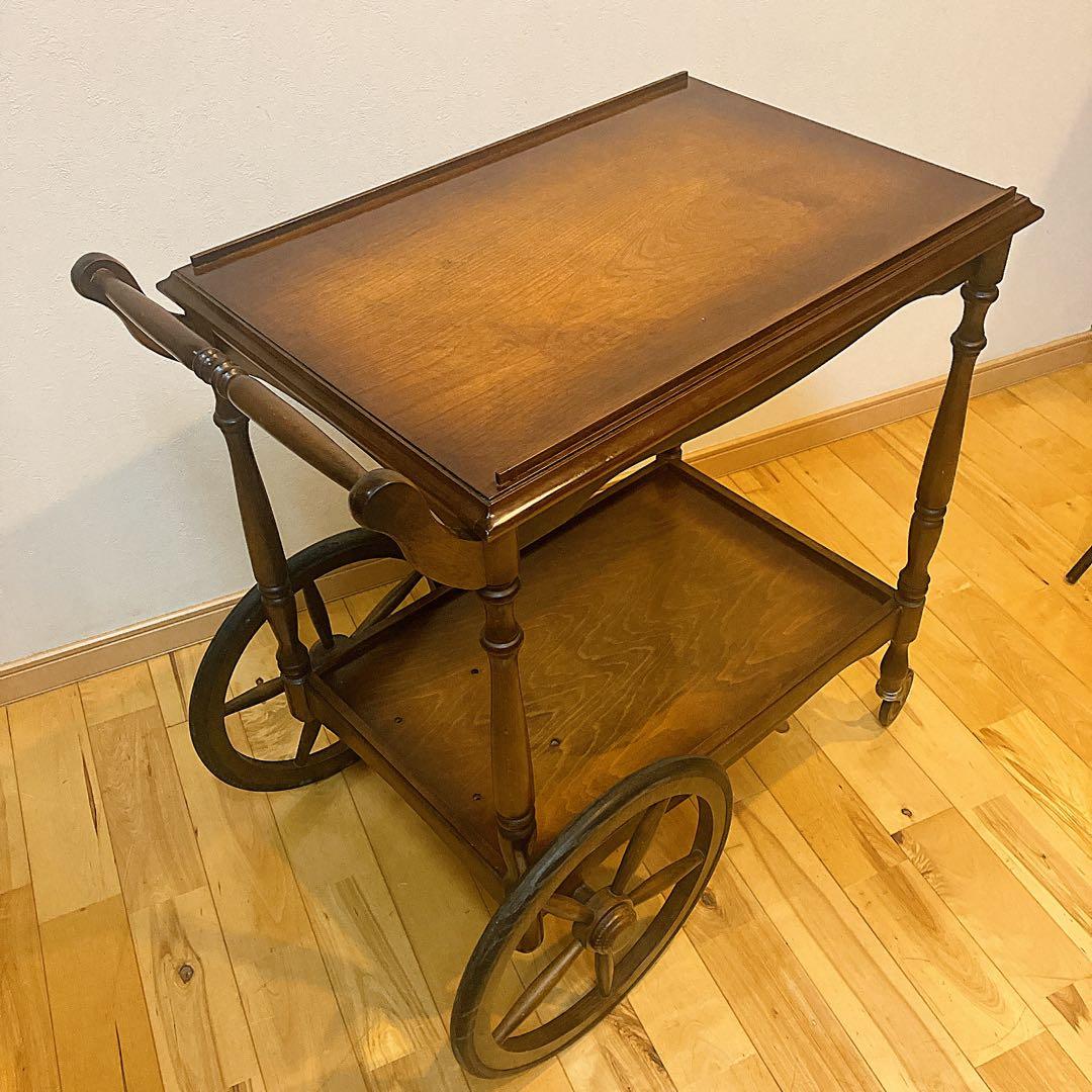 美品　レトロ調　木製カート　ワゴン　キッチン　アンティーク