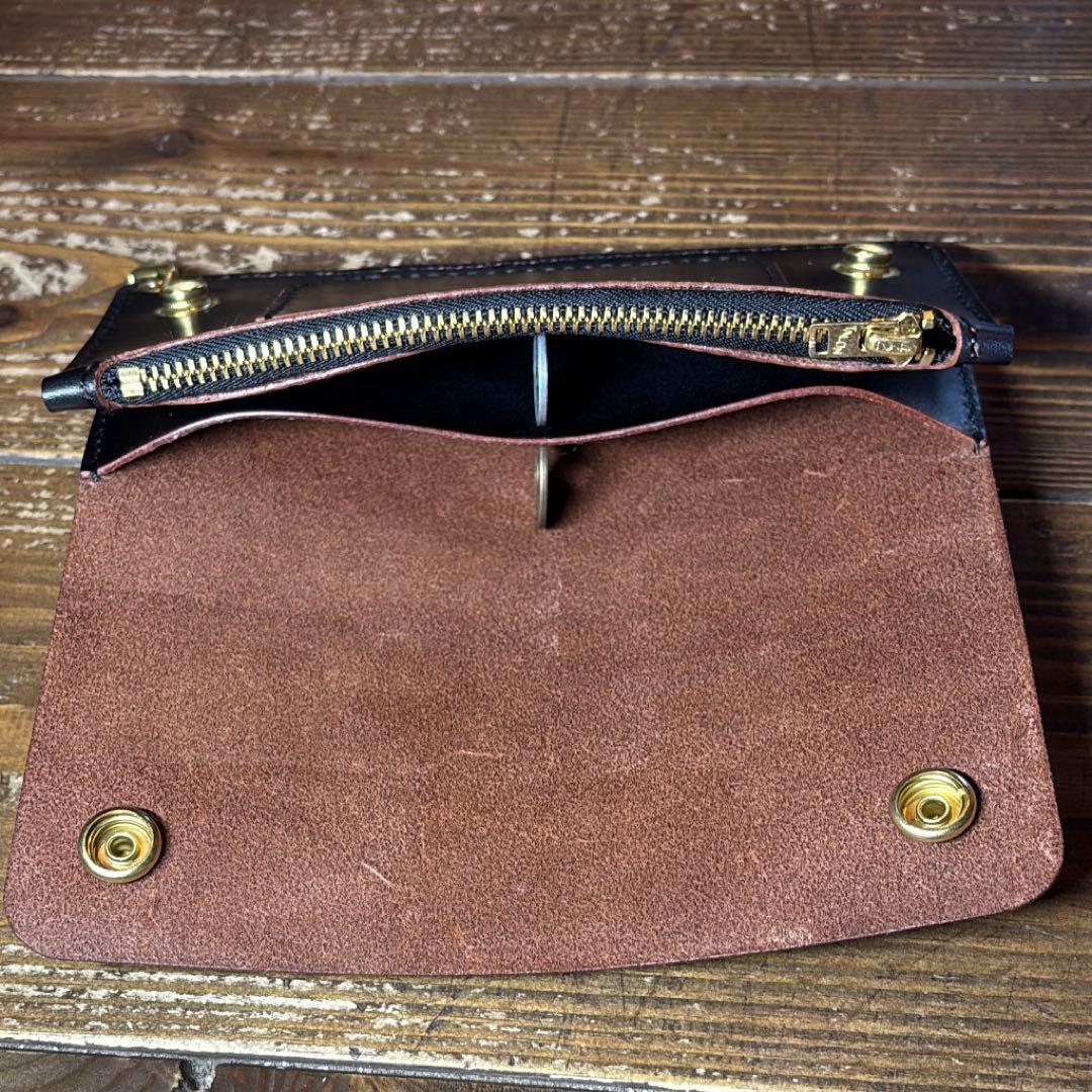 一点物 茶芯レザー トラッカーウォレット＆チェーン