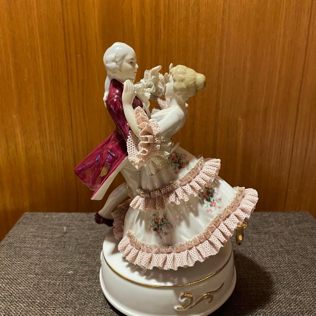 UNTER WEISS BACHレースドール 人形 西洋陶磁器 オルゴール