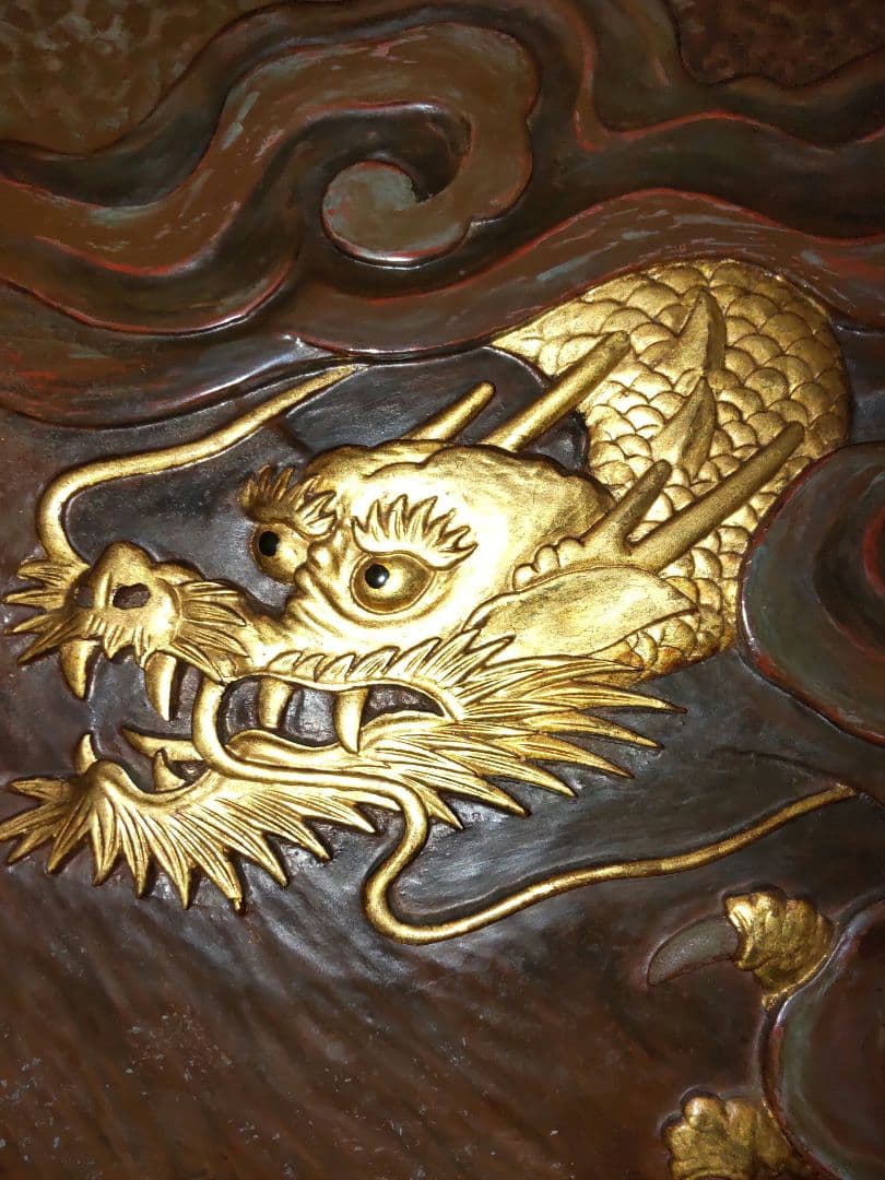 富士龍鎌倉彫り額飾り