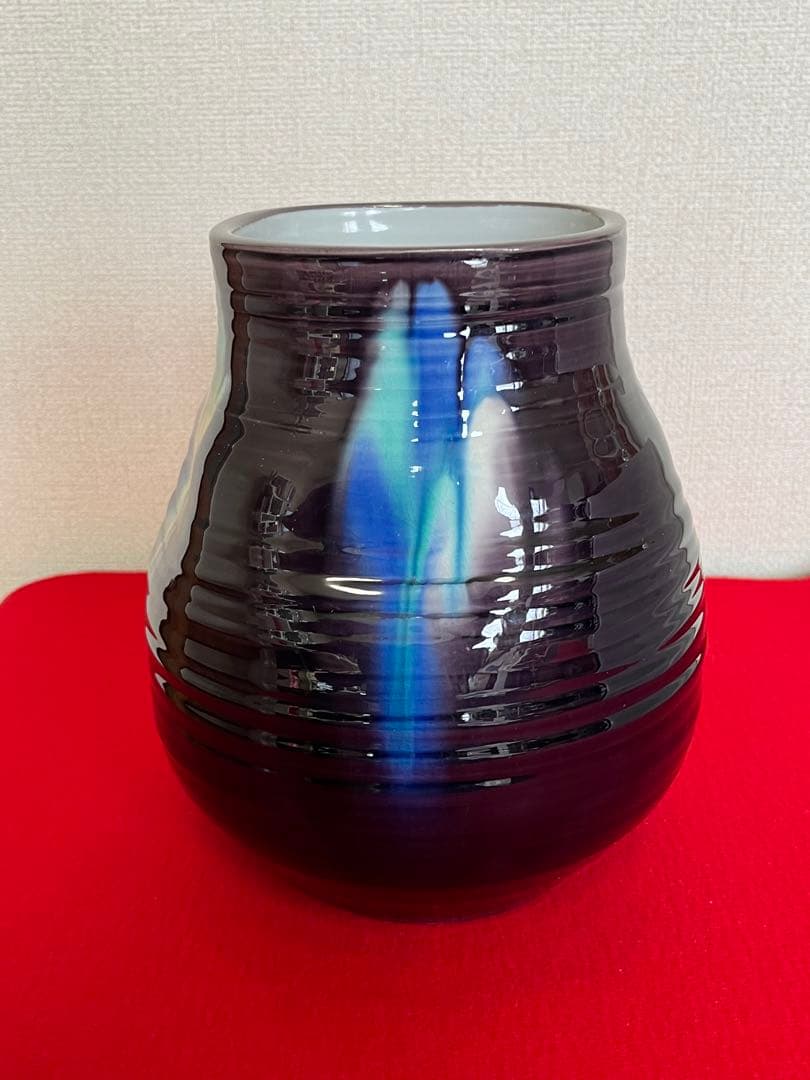 【大型作品】柳雨軒 三代 人間国宝 徳田八十吉  (正彦銘) 花入 管理T182