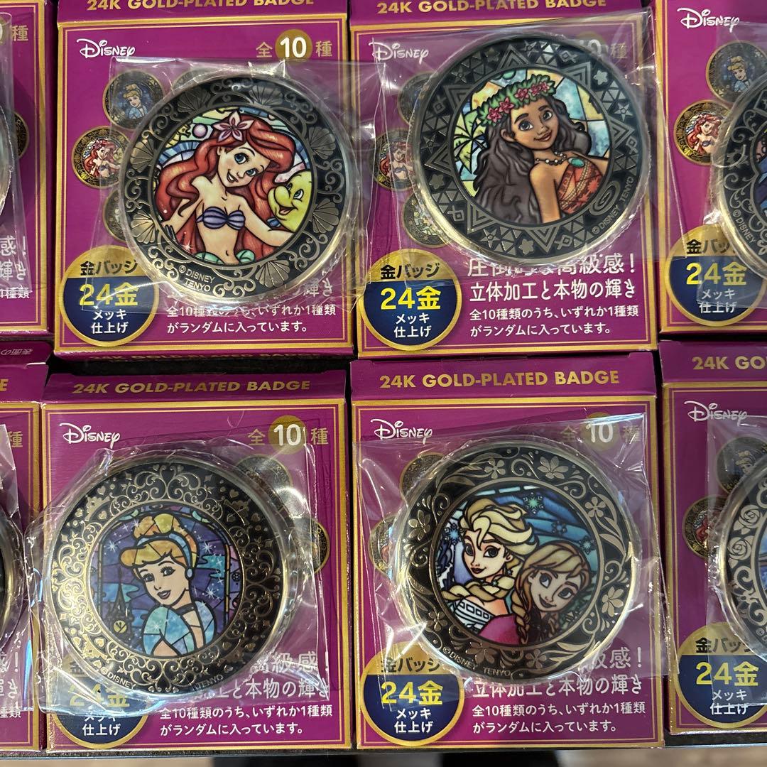 ディズニープリンセス 24金メッキピンバッジ全10種セット