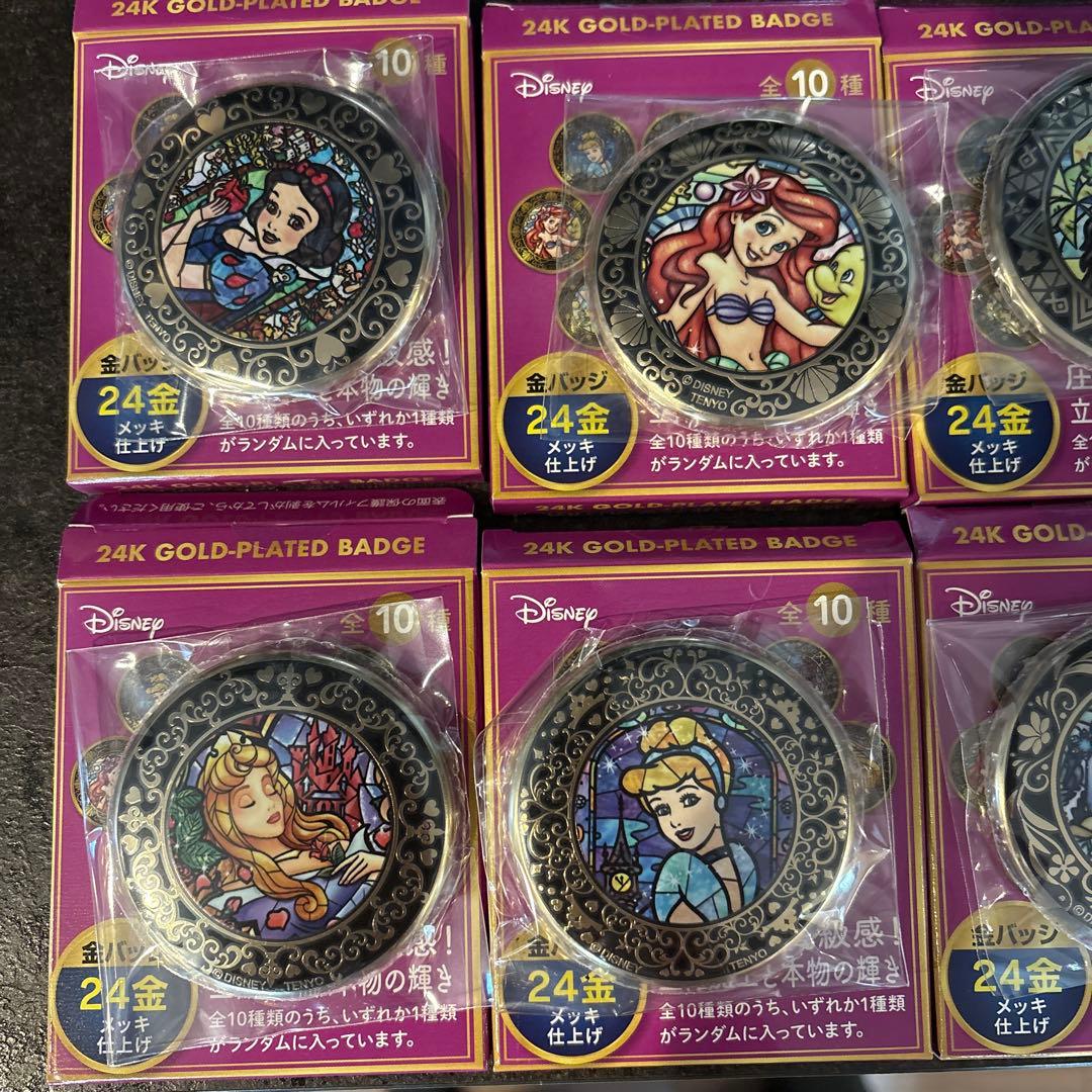 ディズニープリンセス 24金メッキピンバッジ全10種セット