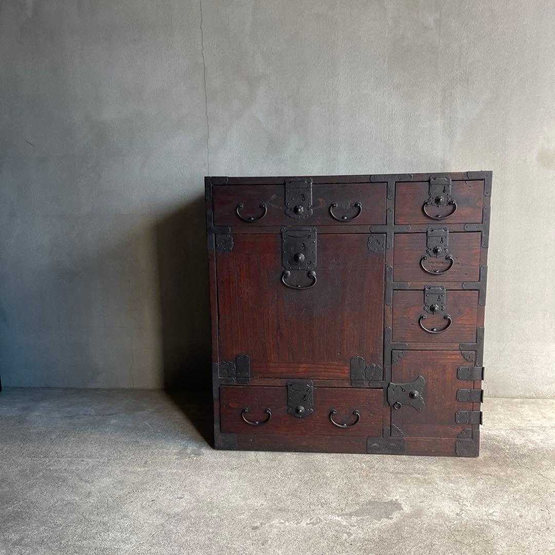 小箪笥 和製アンティーク 箪笥 時代箪笥 小物収納 引き出し 帳場箪笥　骨董