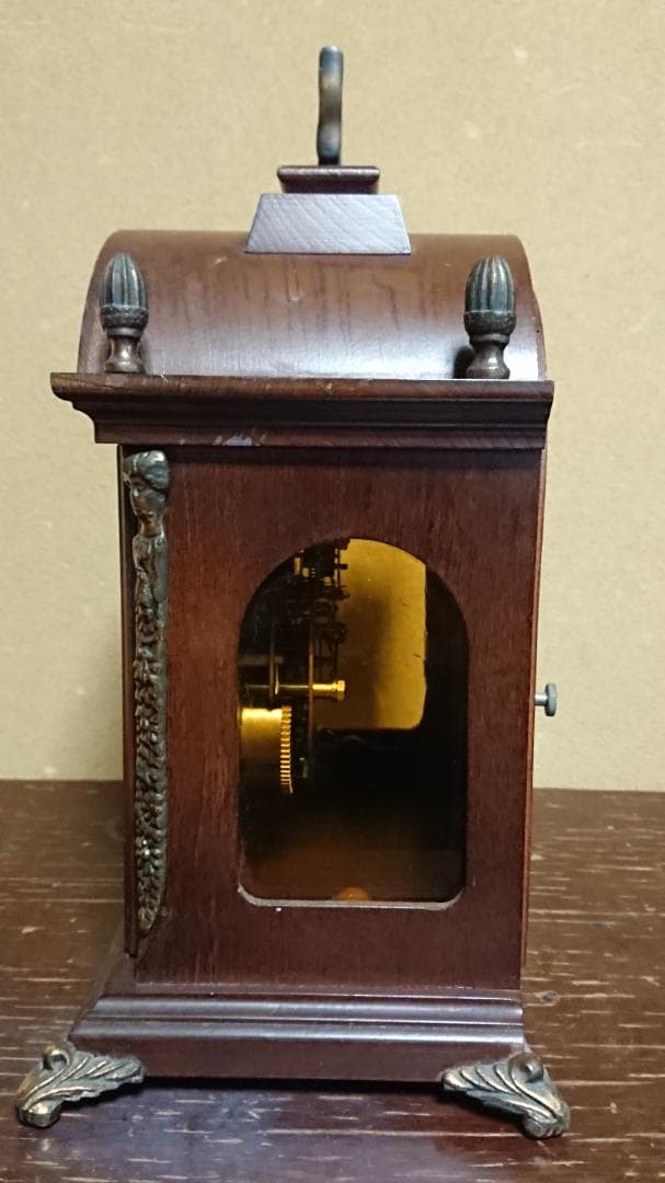 完動 鍵巻き置時計 ハミルトン 西ドイツ ムーンフェイズ アンティーク