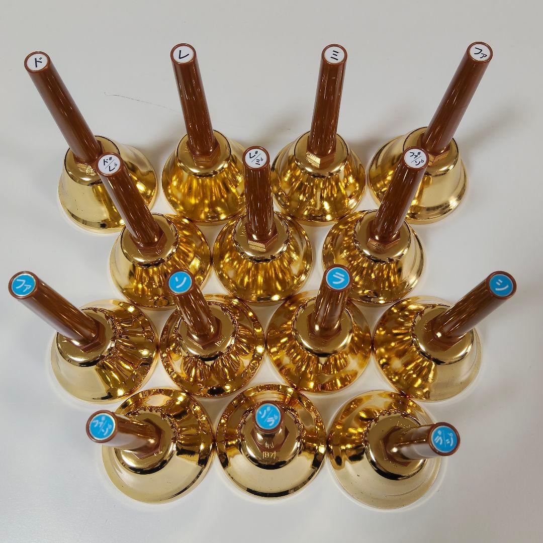 ウチダ ミュージックベル 27音 ゴールド ハンドベル ケース付