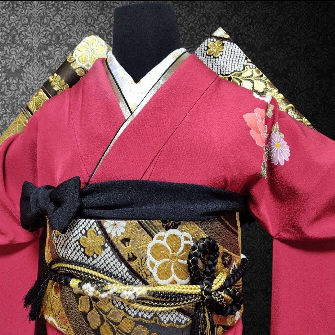 最終価格☆振袖フルセット(7点)・成人式・古典柄・金彩加工・やまと誂製・胴裏正絹