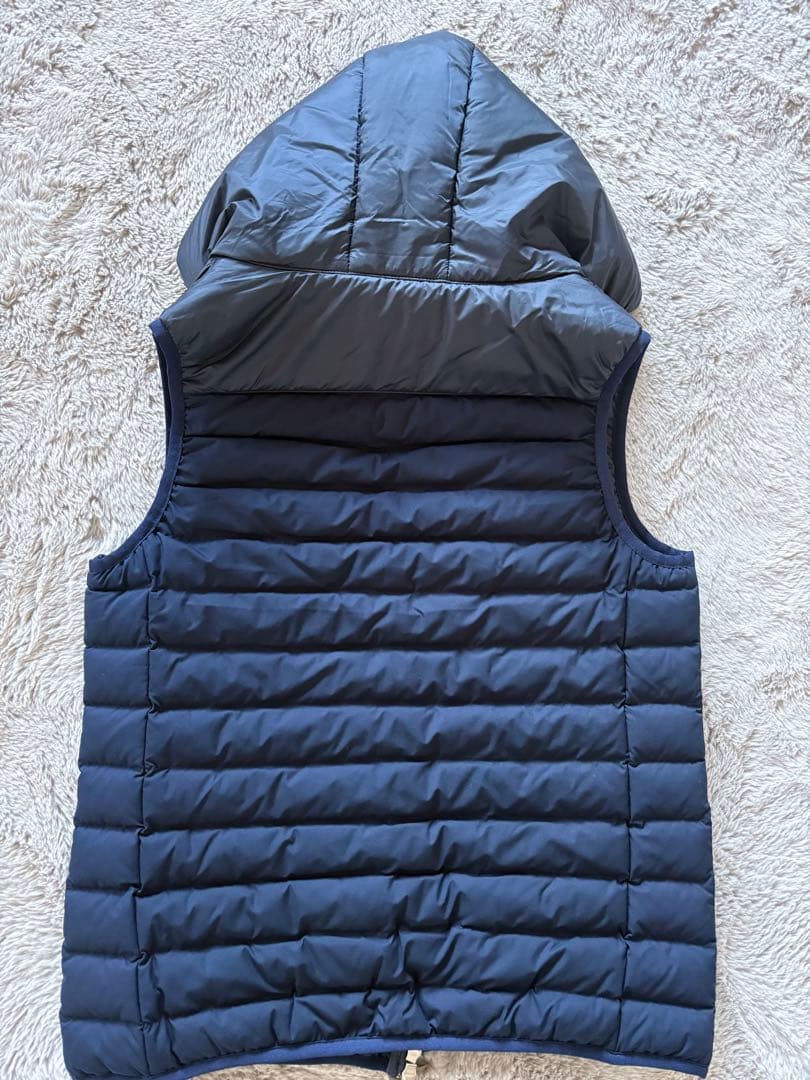 and perse フード付きネイビーベスト M
