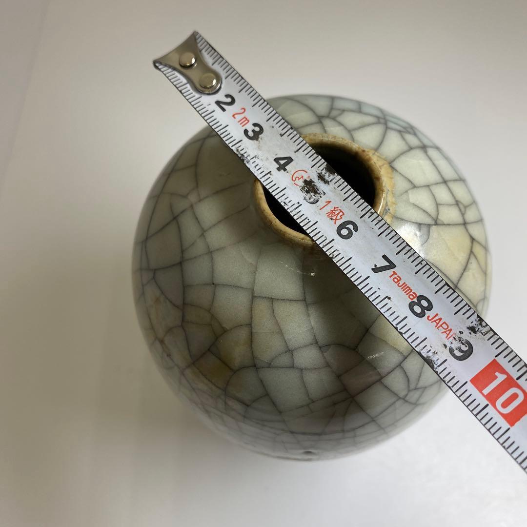 中国古窯　哥窯花瓶　高さ約14.5㎝　本Y7-0331☆1Fタエチ